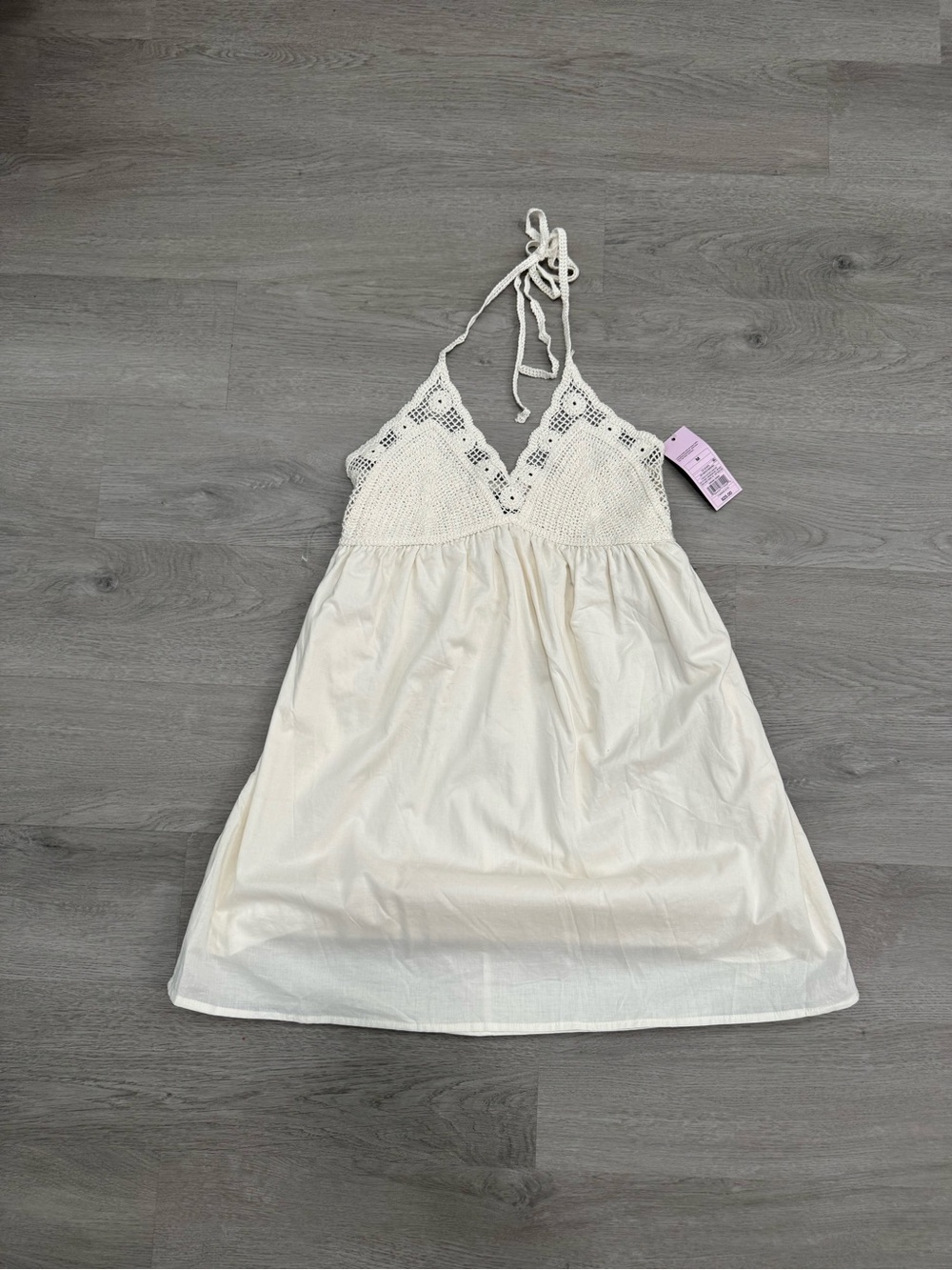 wild fable Cream Crochet-Top Mini Dress